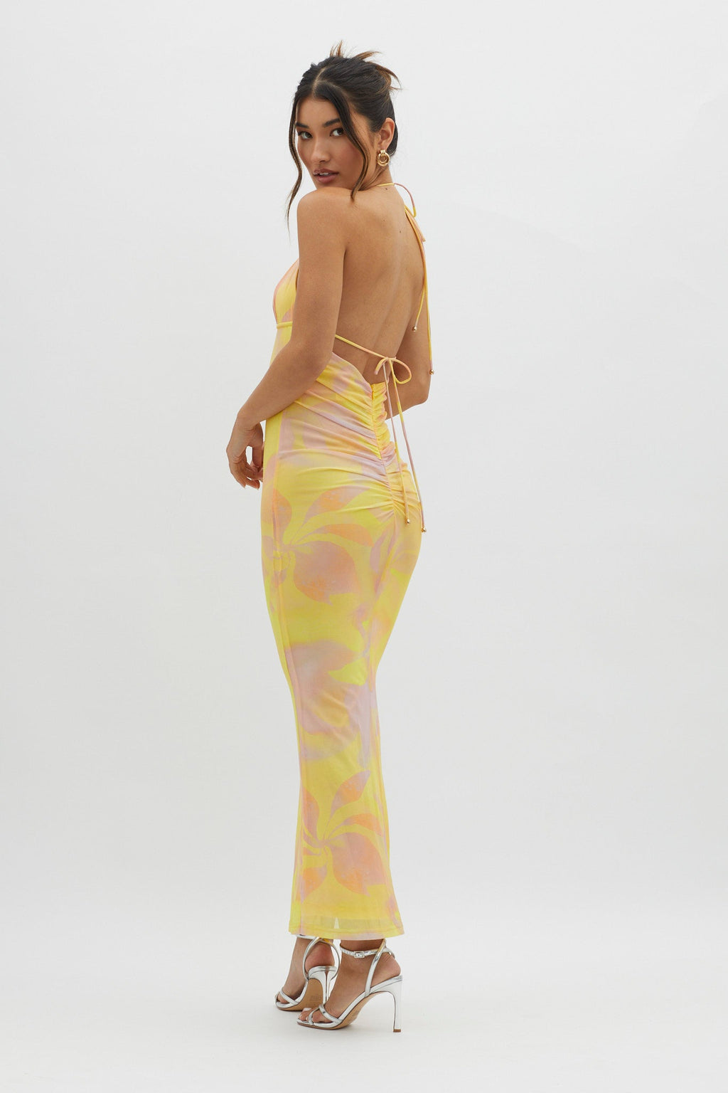 Santa Rosa Ruched Back Maxi Dress Yellow