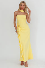 Selora Strapless Ruffle Maxi Dress Butter
