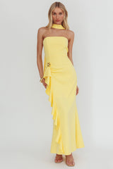 Selora Strapless Ruffle Maxi Dress Butter