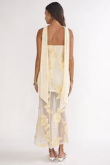 Vivia Strapless Embellished Maxi Dress Yellow
