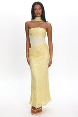 Seraphinna Strapless Cut-Out Maxi Dress Lace Butter