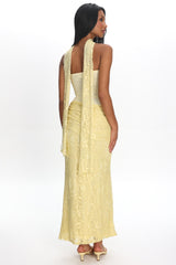 Seraphinna Strapless Cut-Out Maxi Dress Lace Butter