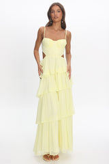 Vianne Tiered Cut-Out Maxi Dress Butter