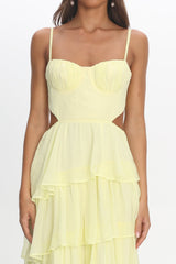 Vianne Tiered Cut-Out Maxi Dress Butter