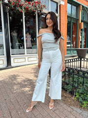 Arie Grey Twist Off Shoulder Top