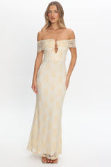 Tilda Off-Shoulder Maxi Dress Lace Butter