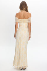 Tilda Off-Shoulder Maxi Dress Lace Butter