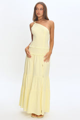 Rico One-Shoulder Strappy Back Maxi Dress Butter