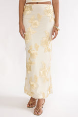 Golden Hours Maxi Skirt Embellished Yellow
