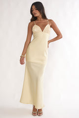 Brynn Sequin Bust Open Back Maxi Dress Butter