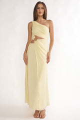 Ivora One-Shoulder Cut-Out Waist Maxi Dress Butter