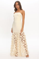 Divora Embellished Hem Maxi Dress Butter