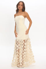 Divora Embellished Hem Maxi Dress Butter