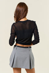 Alexa Color-block Sheer cardigan -Restock