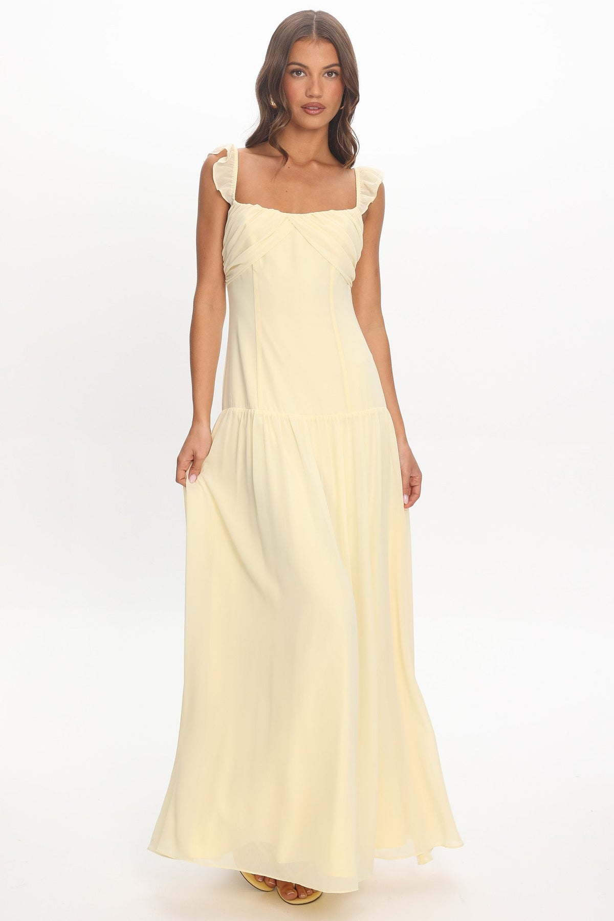 Haisley Drop Waist Ruffle Maxi Dress Butter
