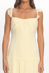 Haisley Drop Waist Ruffle Maxi Dress Butter