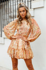 Marja Cami Strap Shirred Baby Doll Dress Leopard Print Pink