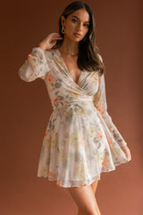 Unconditional Tied Front Dress Floral Yellow