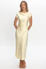 Loveland Cap Sleeve Cowl Back Midi Dress Butter