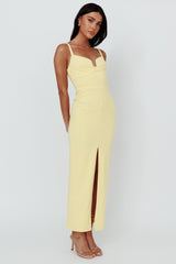 Love To Love Front Split Maxi Dress Lemon