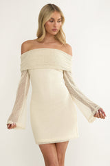 Alivya Off-Shoulder Knit Mini Dress Butter