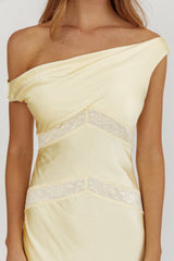 Revelation Off-Shoulder Lace Trim Maxi Dress Butter