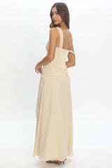 Keia Waist Sash Maxi Dress Powder Butter