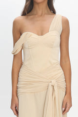 Keia Waist Sash Maxi Dress Powder Butter