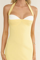 Briela Halter Bustier Maxi Dress Lemon