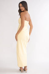 Paradisa Strapless Ruched Maxi Dress Banana