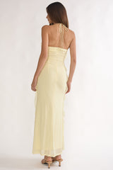 Collins Halter Ruffle Trim Maxi Dress Butter