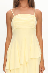 Skylah Asymmetric Hem Mini Dress Butter