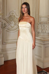 Karielle Asymmetric Drop Waist Maxi Dress Butter