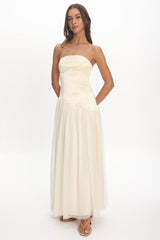 Karielle Asymmetric Drop Waist Maxi Dress Butter