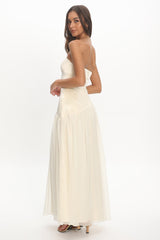 Karielle Asymmetric Drop Waist Maxi Dress Butter
