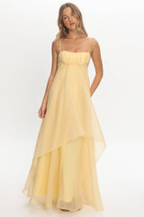 Marigold Sun Gathered Bust Maxi Dress Butter