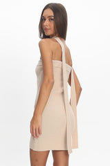 Tarant Ribbed Knit Mini Dress Sand