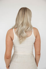 Carson Off White Cream Ribbed Tank Top