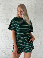 Kris Green Striped Two Piece Set