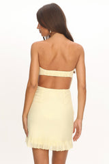 Evandra Sweetheart Neckline Strapless Mini Dress Lemon