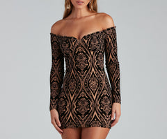 Regal Glam Off The Shoulder Bodycon