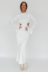 Shianne Long Sleeve Knit Maxi Dress White