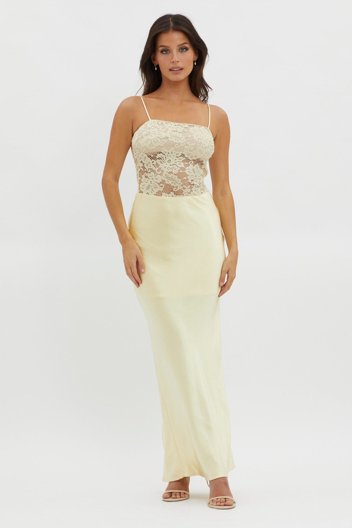 Moon Magic Floral Bodice Dress Lemon