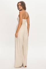Mondo Embroidery Bust Jumpsuit Oat