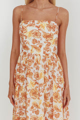 Wild Card Cami Strap Maxi Dress Floral Yellow