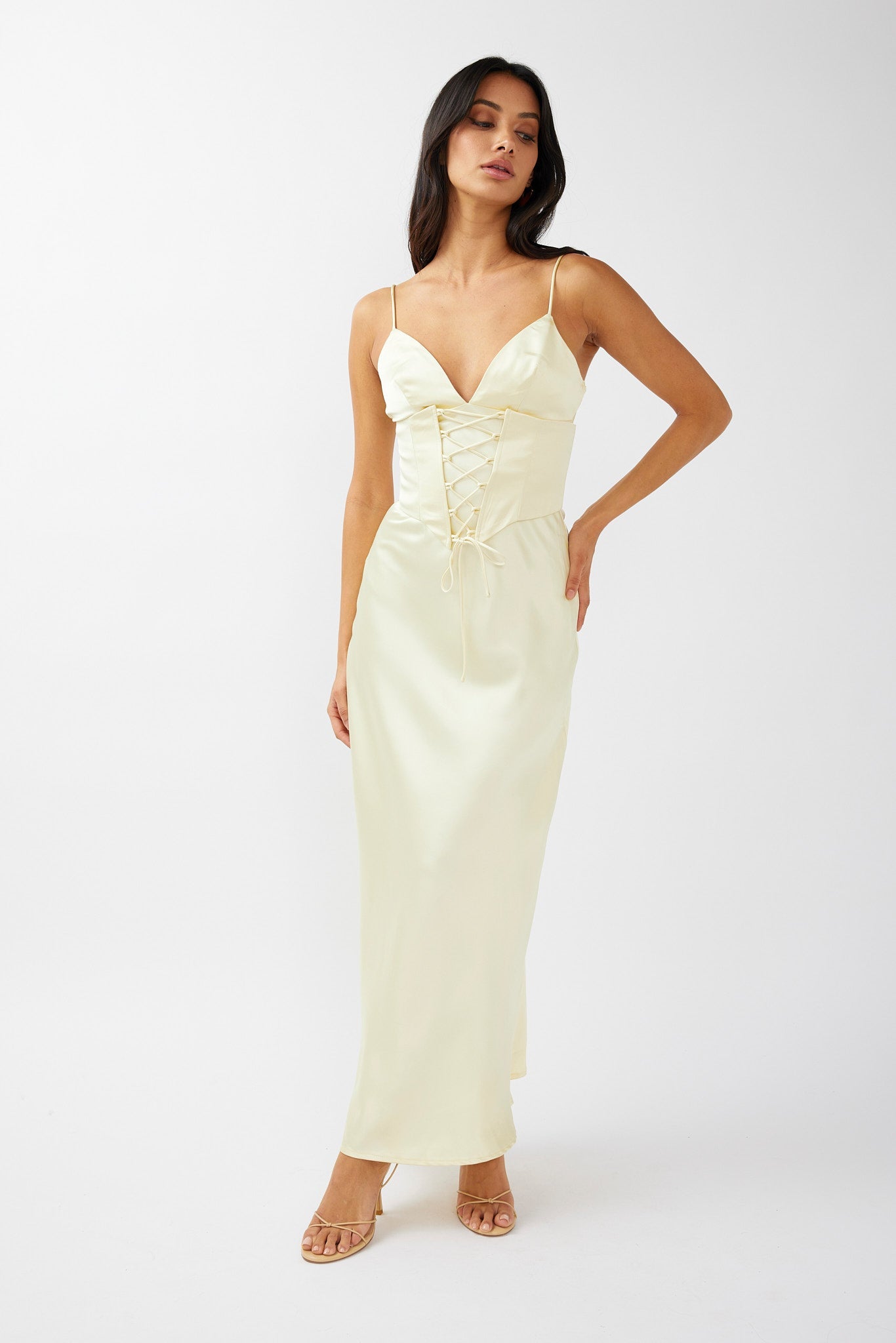 Downtown Cami Strap Corset Waist Dress Butter