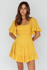 Sigourney Shirred Bust Dress Yellow