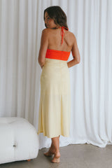 Prue Halterneck Midi Dress Orange