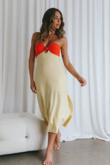 Prue Halterneck Midi Dress Orange