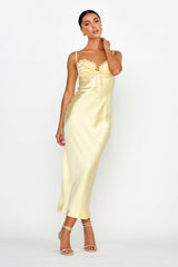 Fortune Lace Trim Bust Tie Midi Dress Butter